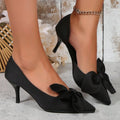 Women High Heels Shoes Pointy Shallow Mouth Bow with Shoes Spring Autumn 2024 Fashion Sexy Banquet High Heels Shoes for Women