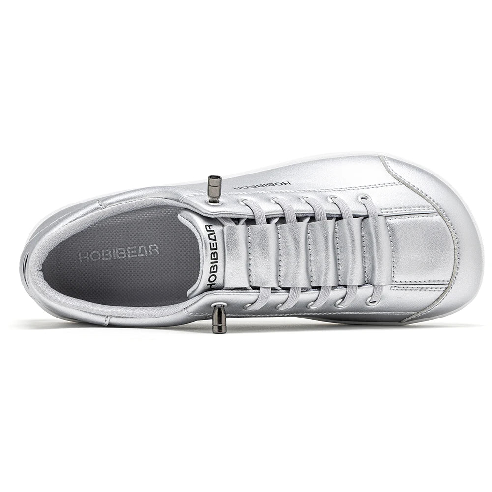 HOBIBEAR Unisex Barefoot Wide Toe Shoes Women Men Artificial Leather Minimalist Sneakers Adjustable Slip On Walking Shoes