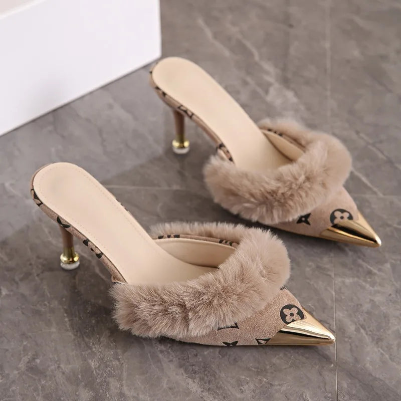 Fashion Women's High Heel Slippers 2025 Fashion Slippers