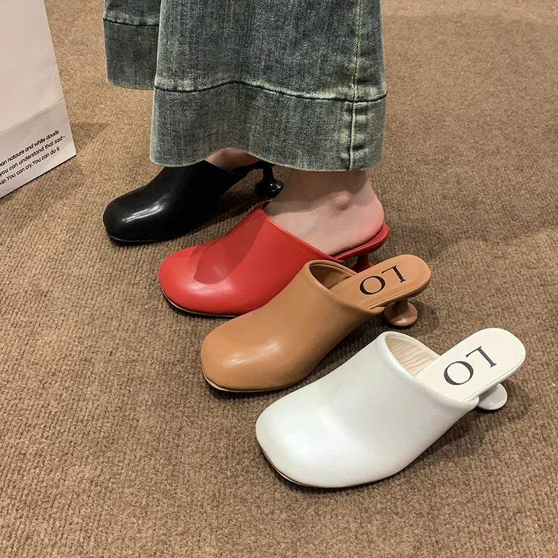 Elegant High Heels Slippers Designer Women's Sandals Fashion Mules Shoes 2025 Pumps Dress Flip Flops Party Sandalias De Mujer