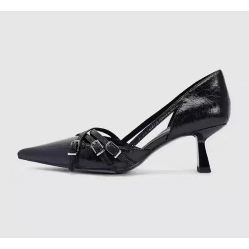 Pointed Toe High Heels Women Heeled Sandals Shoes Summer 2025 Trend Brand Sexy Party Pumps Shallow Leather Sandalias De Mujer