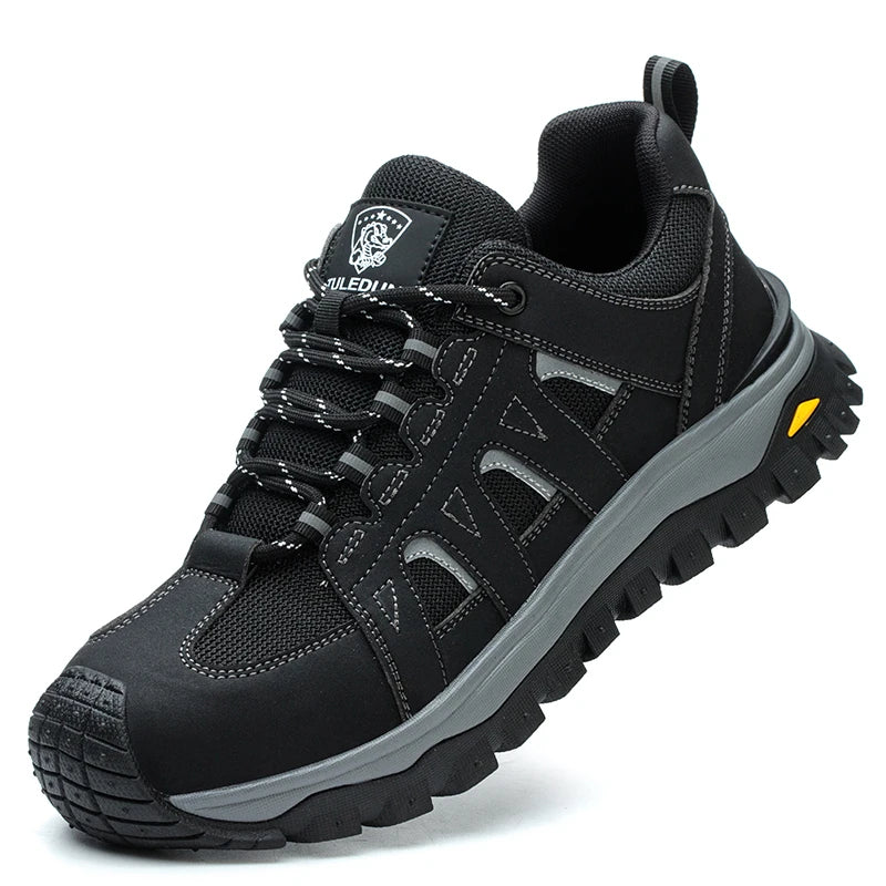 Men Rotating Button Safety Shoes Steel Toe Work Sneakers Indestructible Shoes Puncture-Proof Work Boots Air Cushion Safety Shoes
