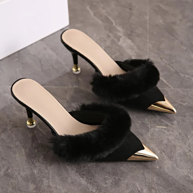 Fashion Women's High Heel Slippers 2025 Fashion Slippers