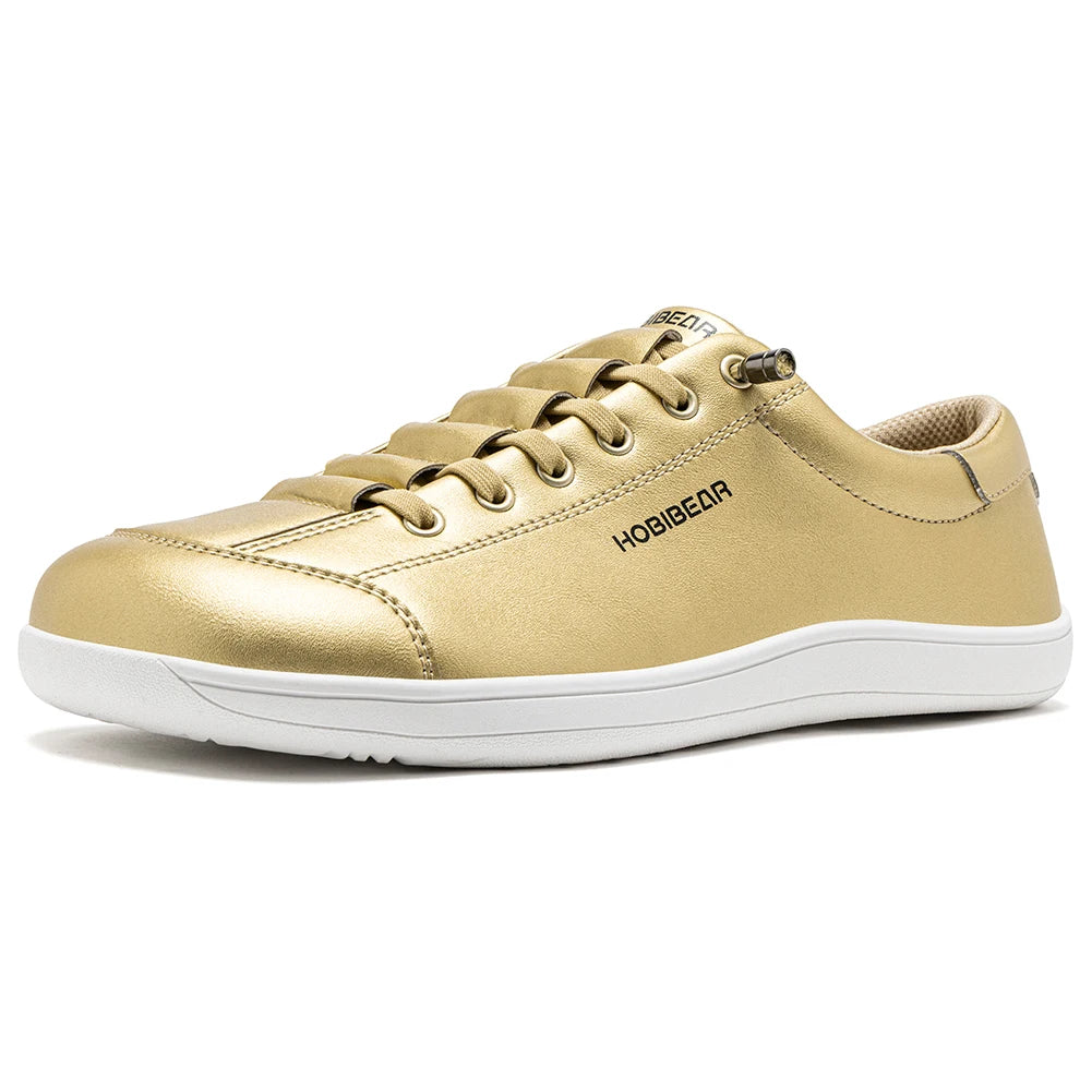 HOBIBEAR Unisex Barefoot Wide Toe Shoes Women Men Artificial Leather Minimalist Sneakers Adjustable Slip On Walking Shoes