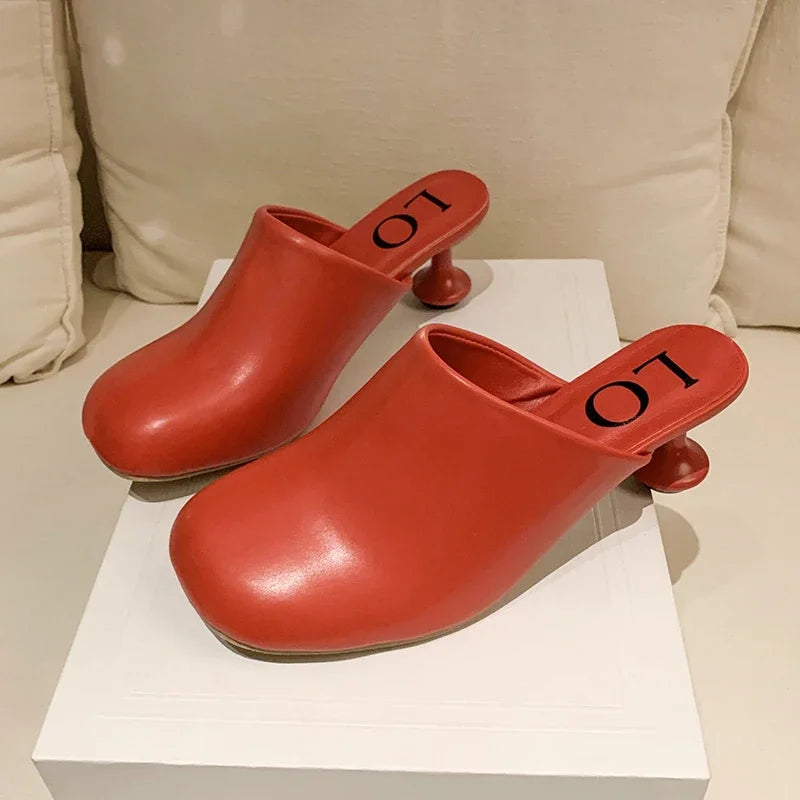 Elegant High Heels Slippers Designer Women's Sandals Fashion Mules Shoes 2025 Pumps Dress Flip Flops Party Sandalias De Mujer