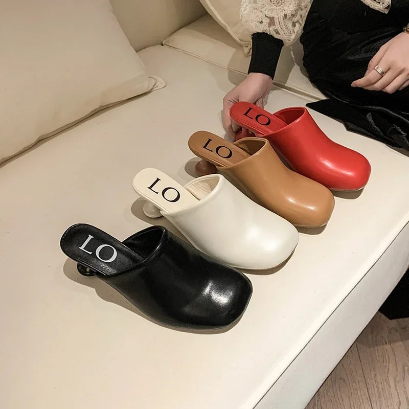Elegant High Heels Slippers Designer Women's Sandals Fashion Mules Shoes 2025 Pumps Dress Flip Flops Party Sandalias De Mujer