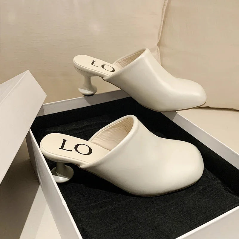 Elegant High Heels Slippers Designer Women's Sandals Fashion Mules Shoes 2025 Pumps Dress Flip Flops Party Sandalias De Mujer