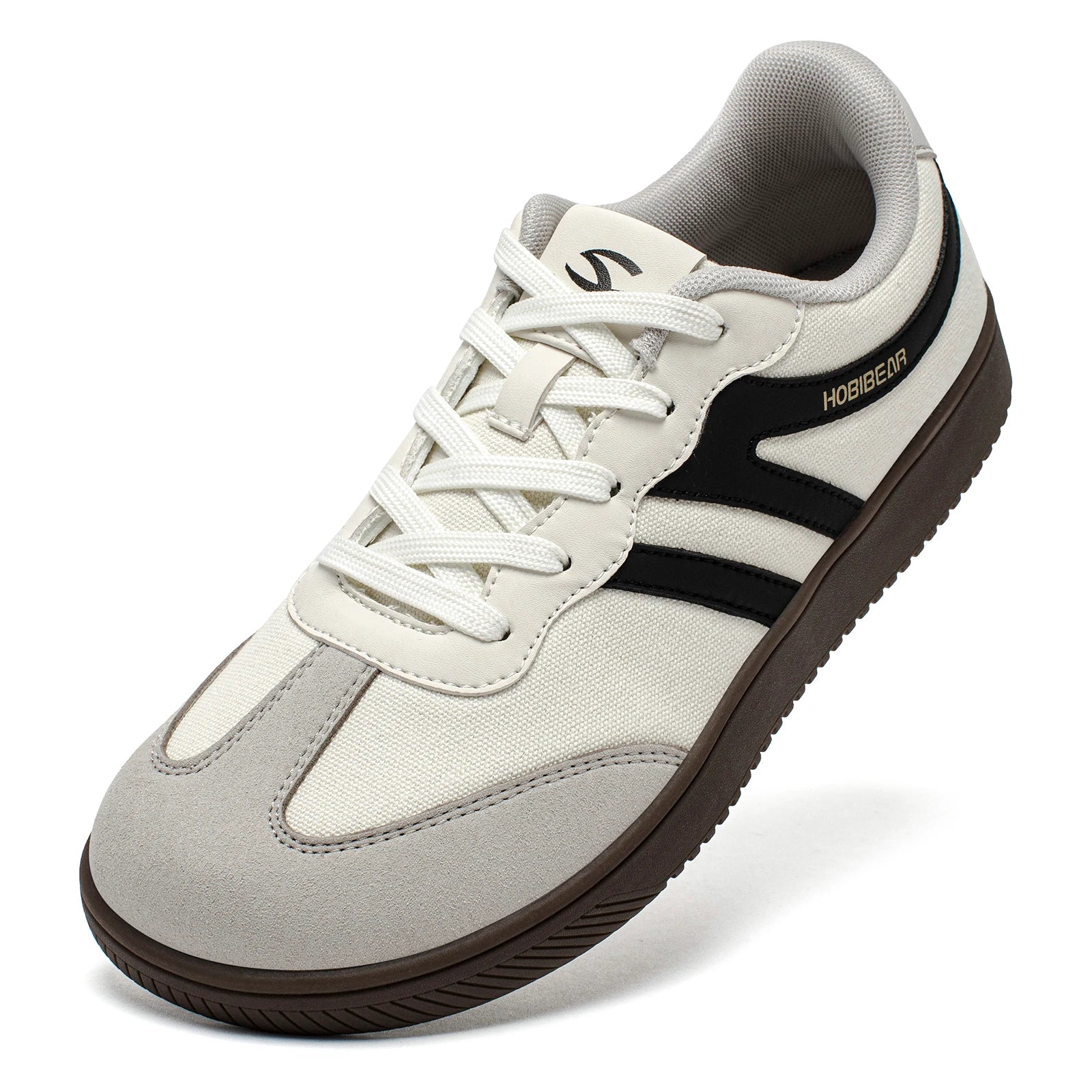 HOBIBEAR Wide Toe Shoes Mens Womens Minimalist Fabric Sneaker Lace Up Casual Walking Shoes