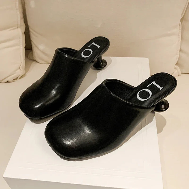 Elegant High Heels Slippers Designer Women's Sandals Fashion Mules Shoes 2025 Pumps Dress Flip Flops Party Sandalias De Mujer